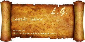 Lestár Gábor névjegykártya